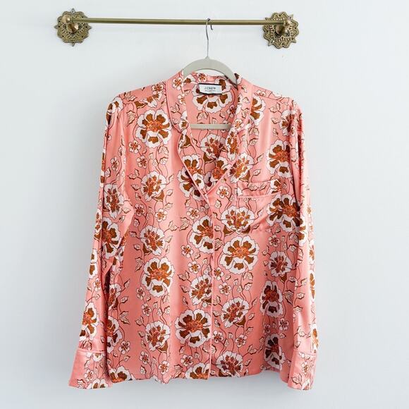 J. Crew Tops - J. Crew Pink Floral Button-Down Shirt